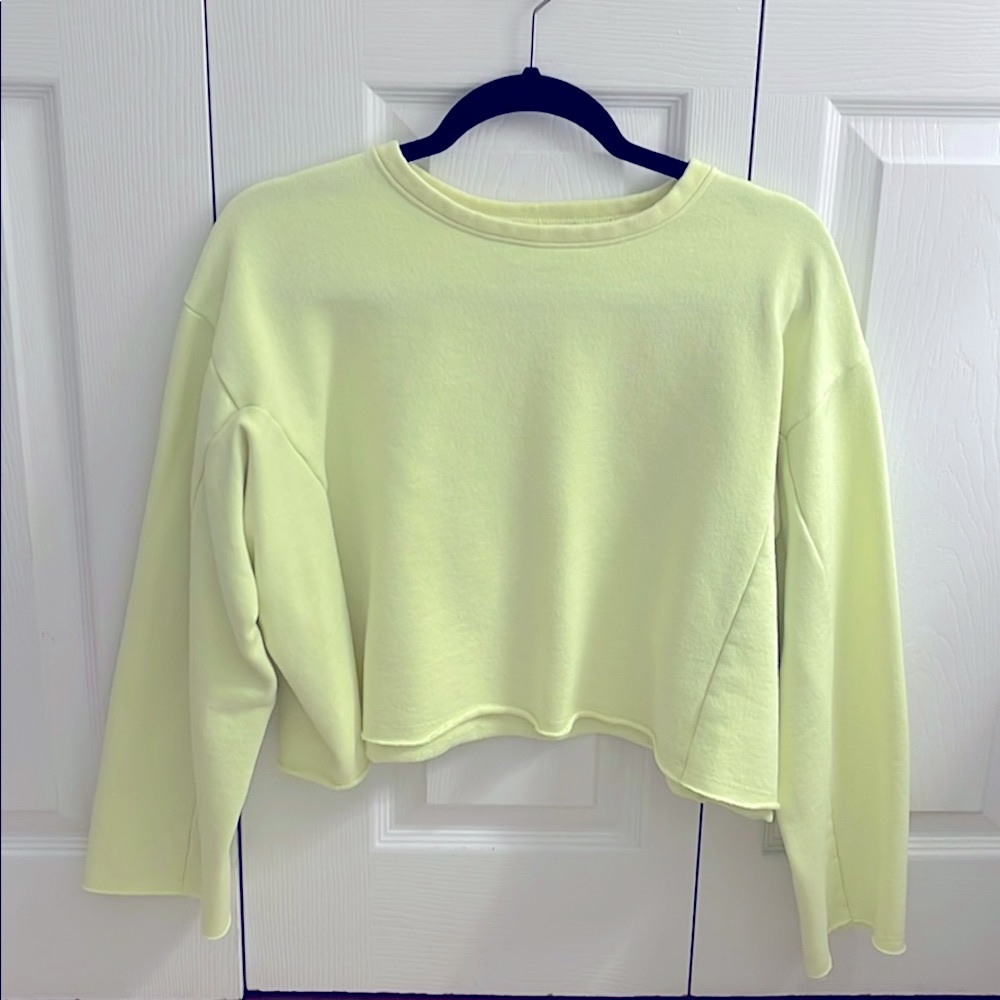 Neon Yellow Cropped Sweatshirt